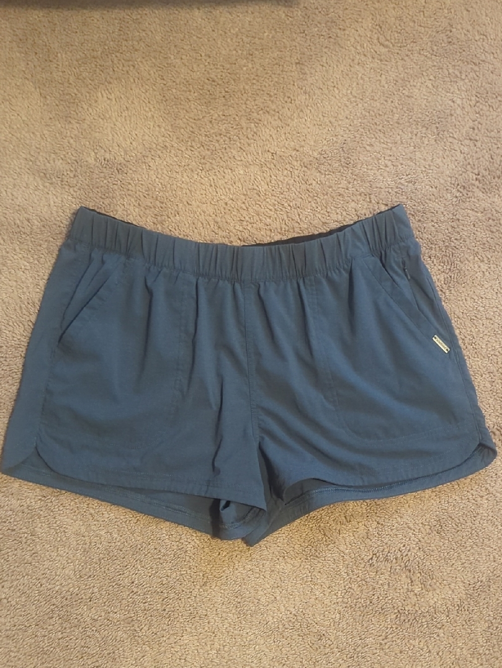Prana Women's Slate Blue Elastic-Waist Athletic Shorts